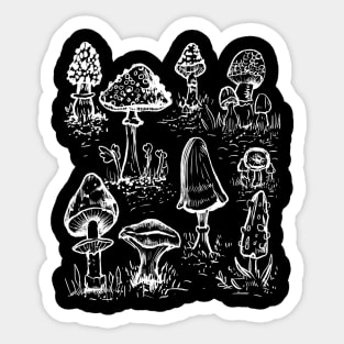 Mushies, Mushrooms, Witchy, Gothic Fungi Sticker